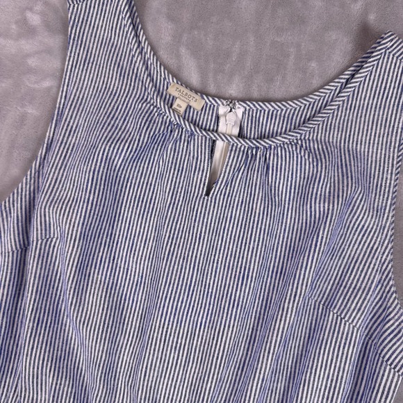 Talbots Dresses & Skirts - Talbots Blue White Striped Linen Cotton Maxi Dress Sleeveless Petite 10P ID4976